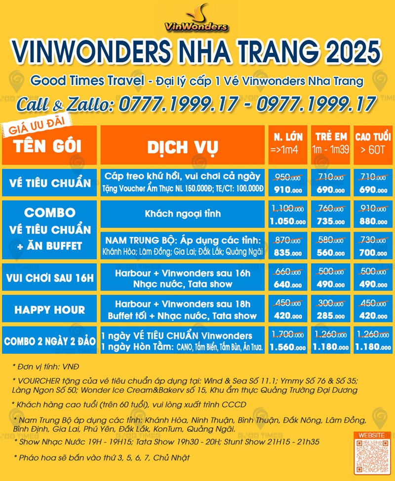 Giá vé Vinwonders Nha Trang 2026